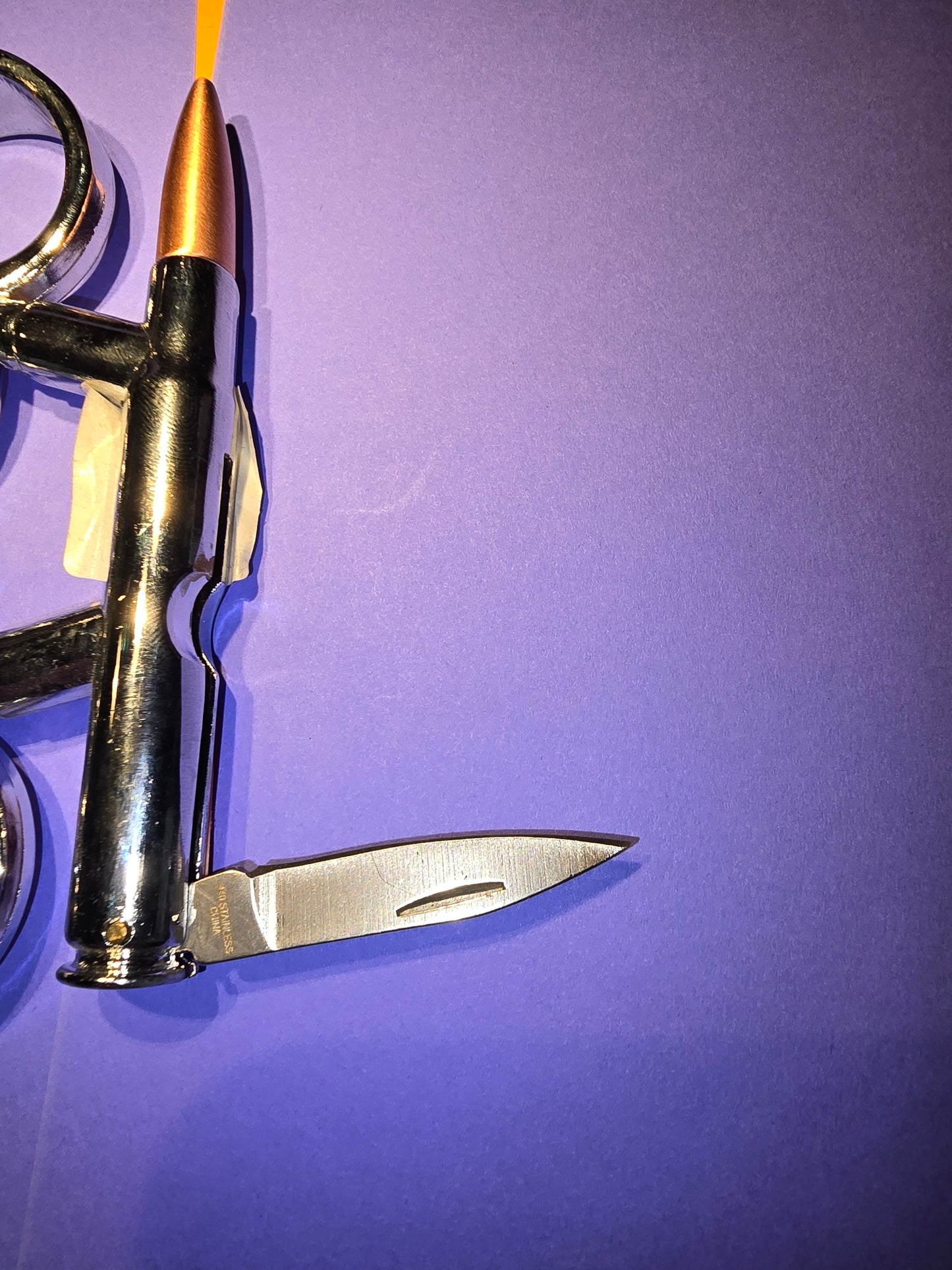 SILVER BULLET W/ KNIFE BRASS KNUCKLES