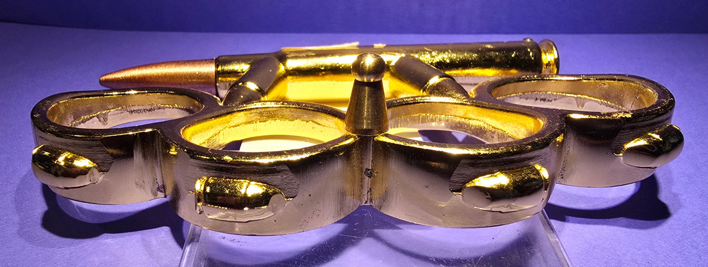 GOLD BULLE W/ KNIFE BRASS KNUCKLES