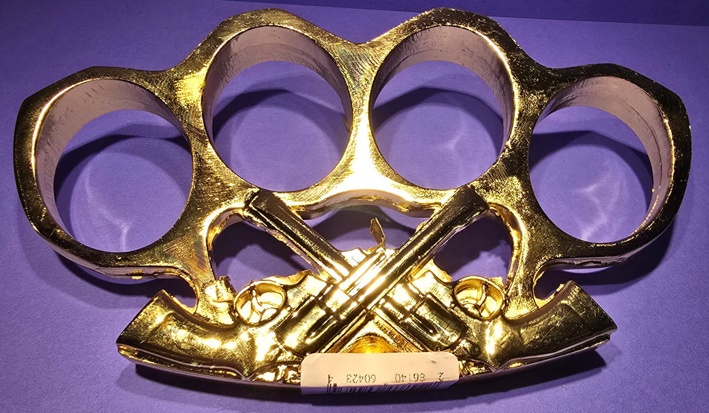 GOLD REVOLVER BRASS KNUCKLES