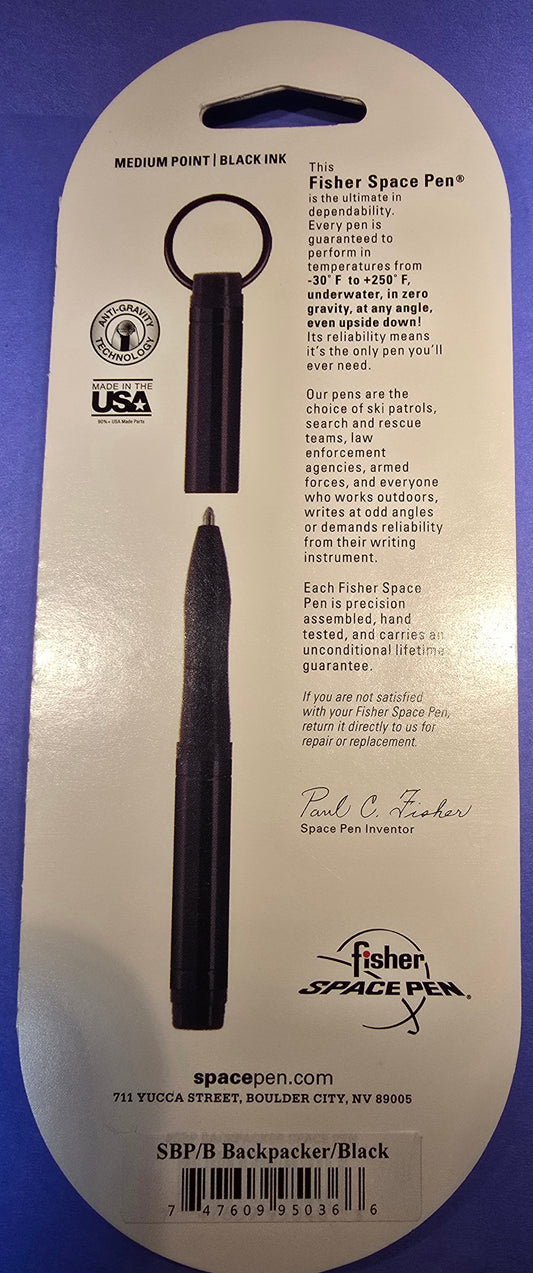 Black Backpacker Space Pen