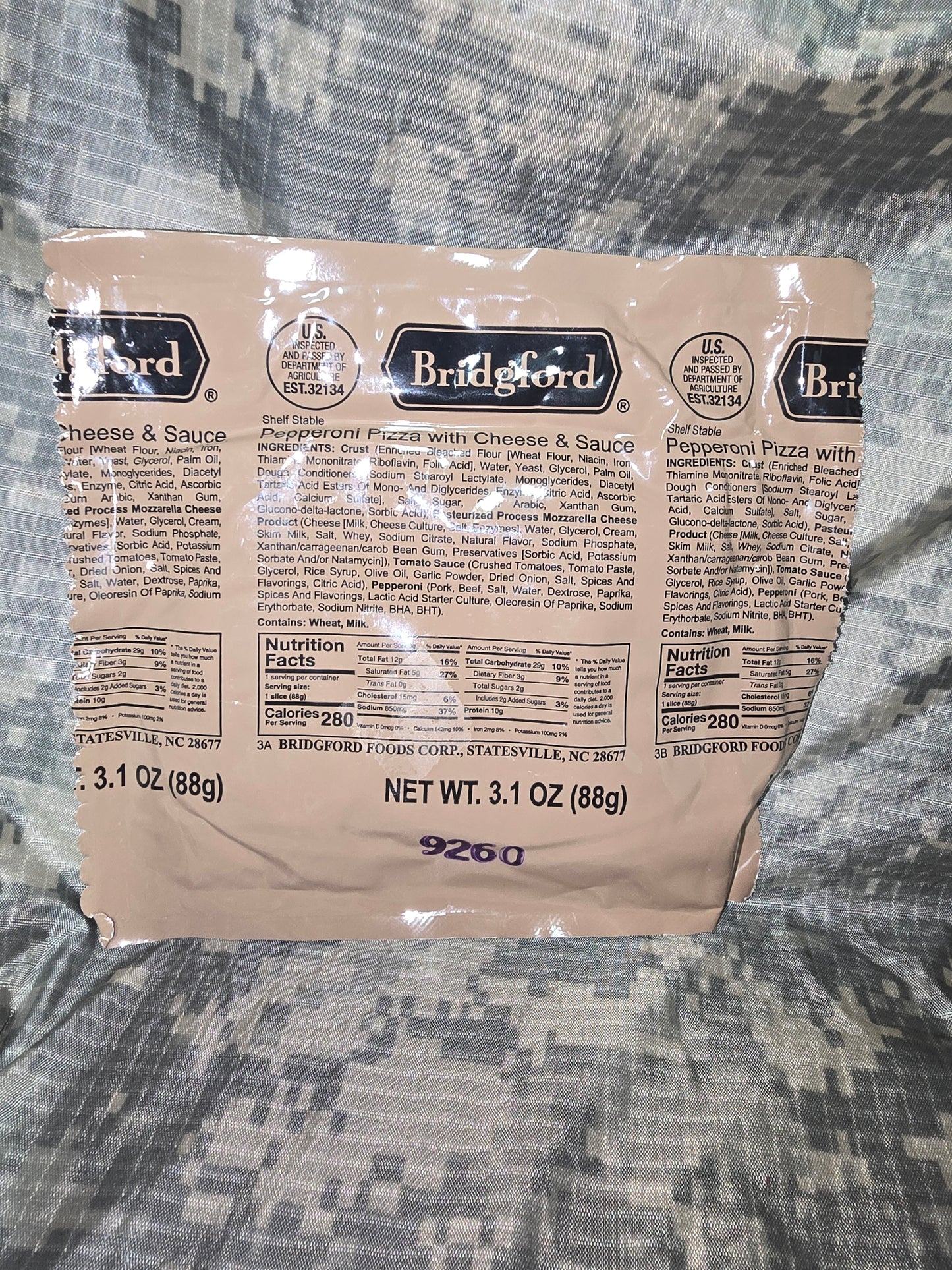 Military MRE Pepperoni Pizza Slice