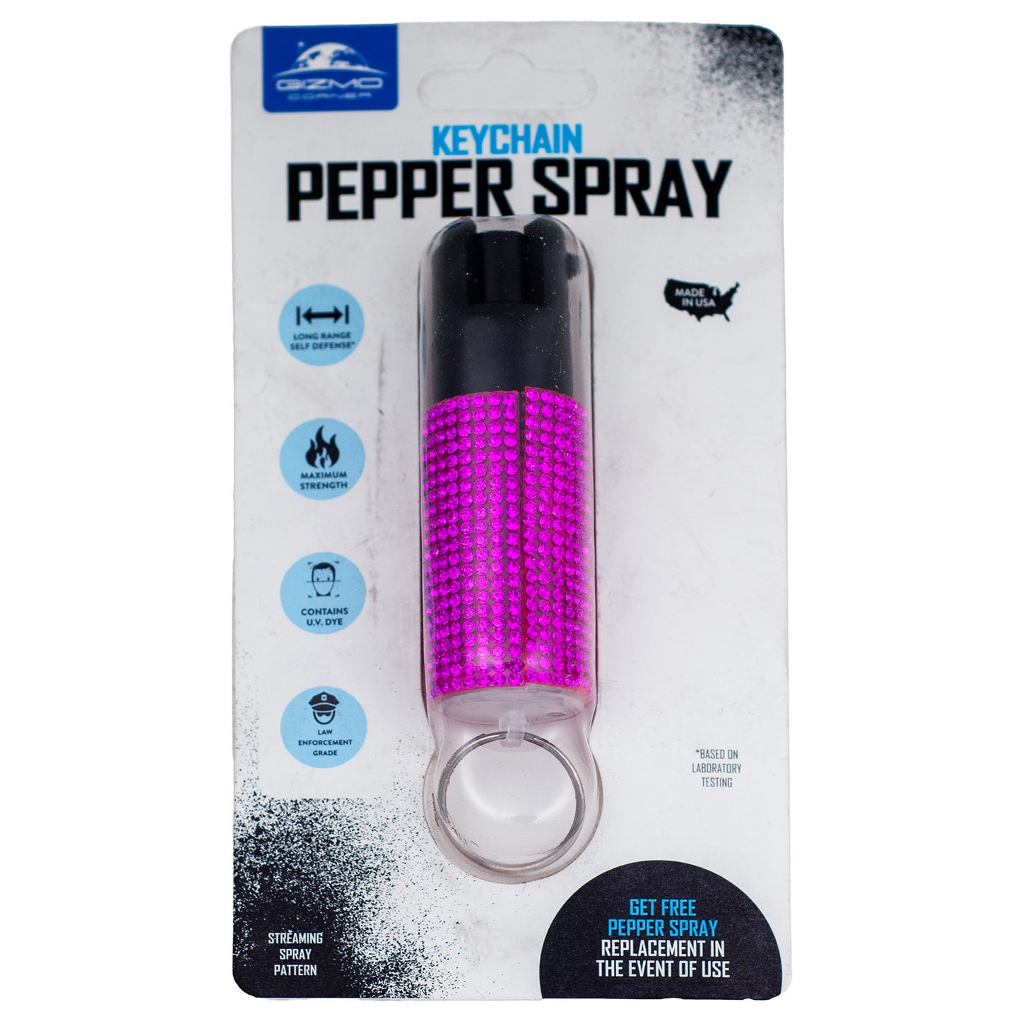 Bling it on Keychain Pepper Spray with Stylish Rhinestone Design
