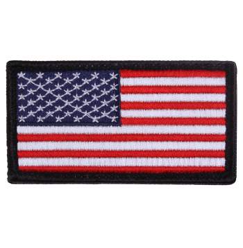 American Flag Patch With Black Border - Hook Back