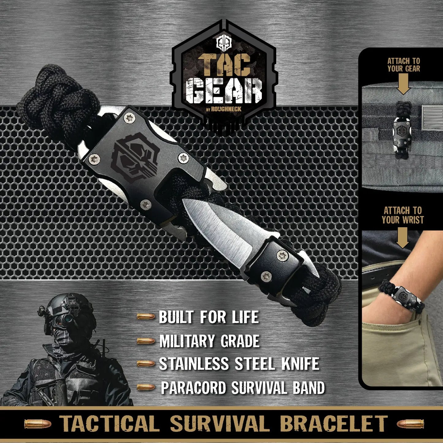 Paracord Survival Bracelet with Knife
