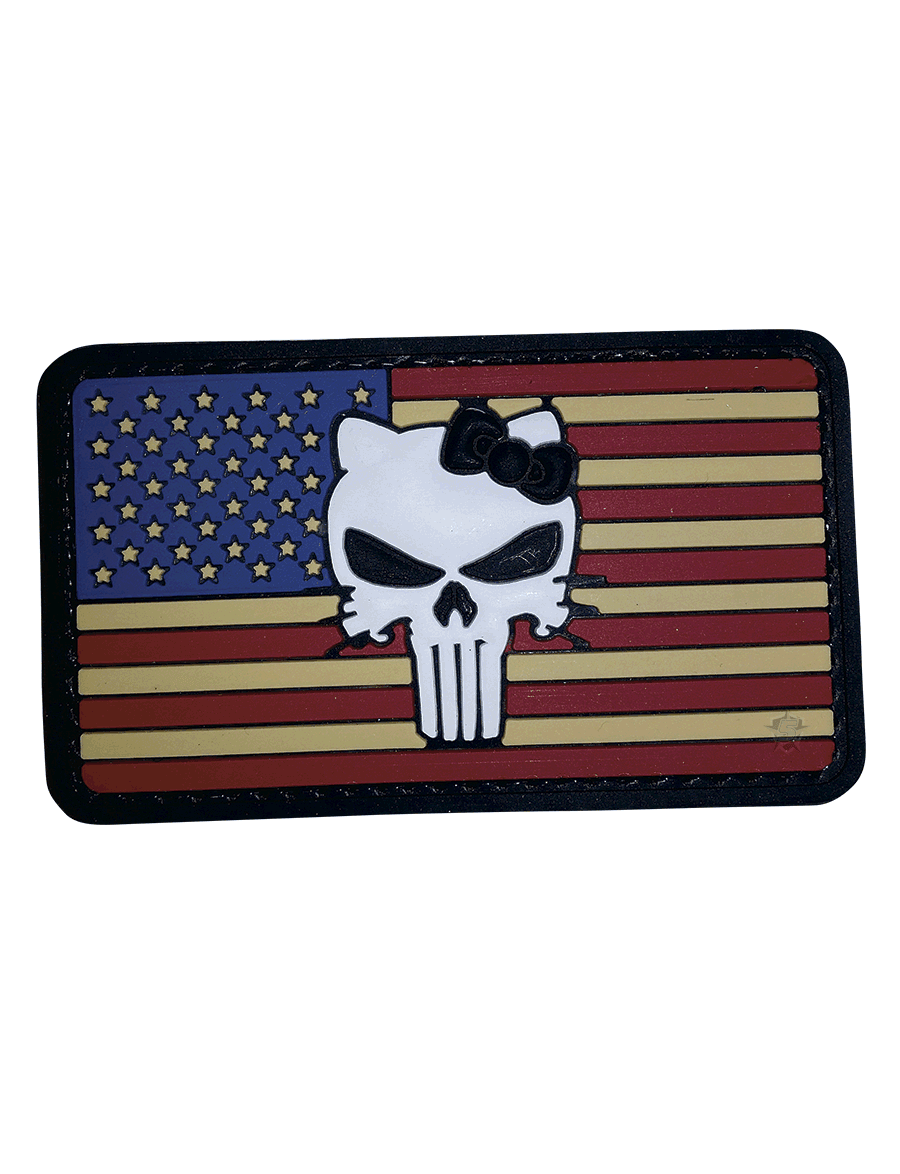 VINTAGE FLAG KITTY MORALE PVC PATCH