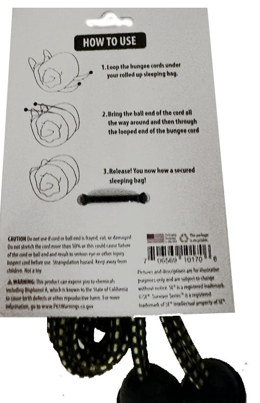 2 Pc Sleeping Bag Bungee Cord Set ( 4MM"x 30" )