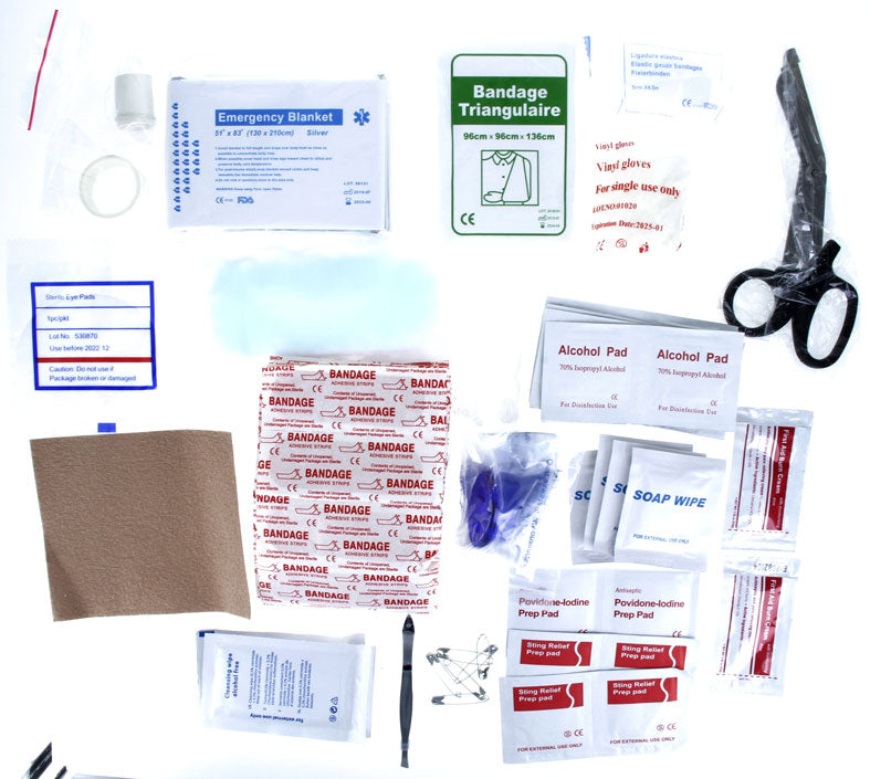 100Pc First Aid Kit Stored in a Waterproof Red Dry Sack