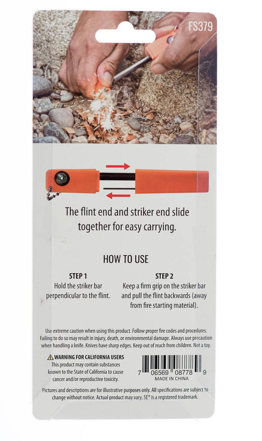 Survivor Series 3-in-1 Firestarter with Compass, Whistle, Flint, and Striker