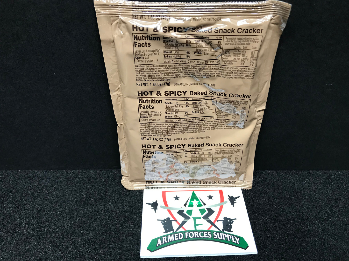 MILITARY MRE BAKED SNACK CRACKERS HOT & SPICY