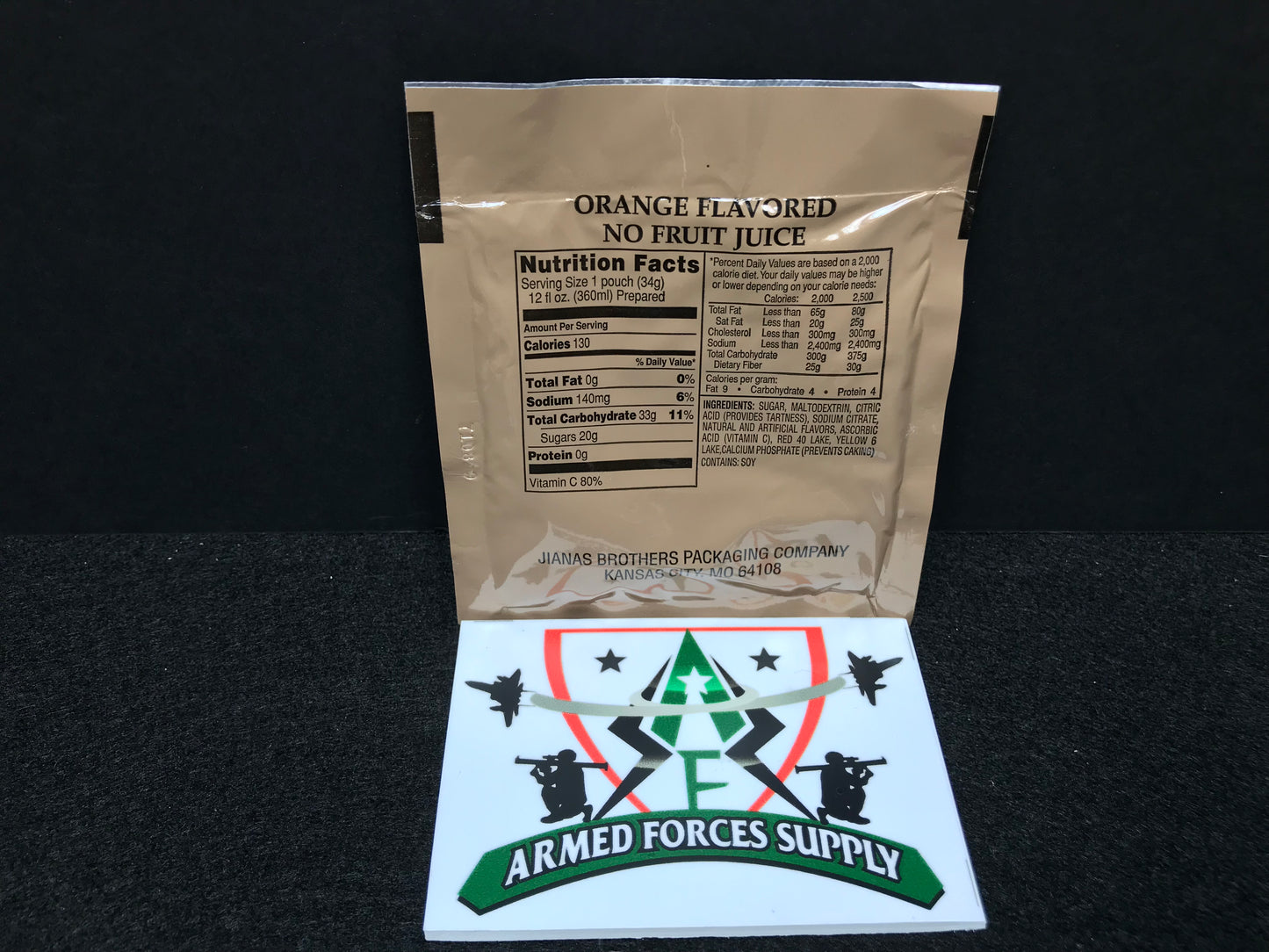 MILITARY MRE ORAGNE DRINK MIX BEVERAGE POWDER