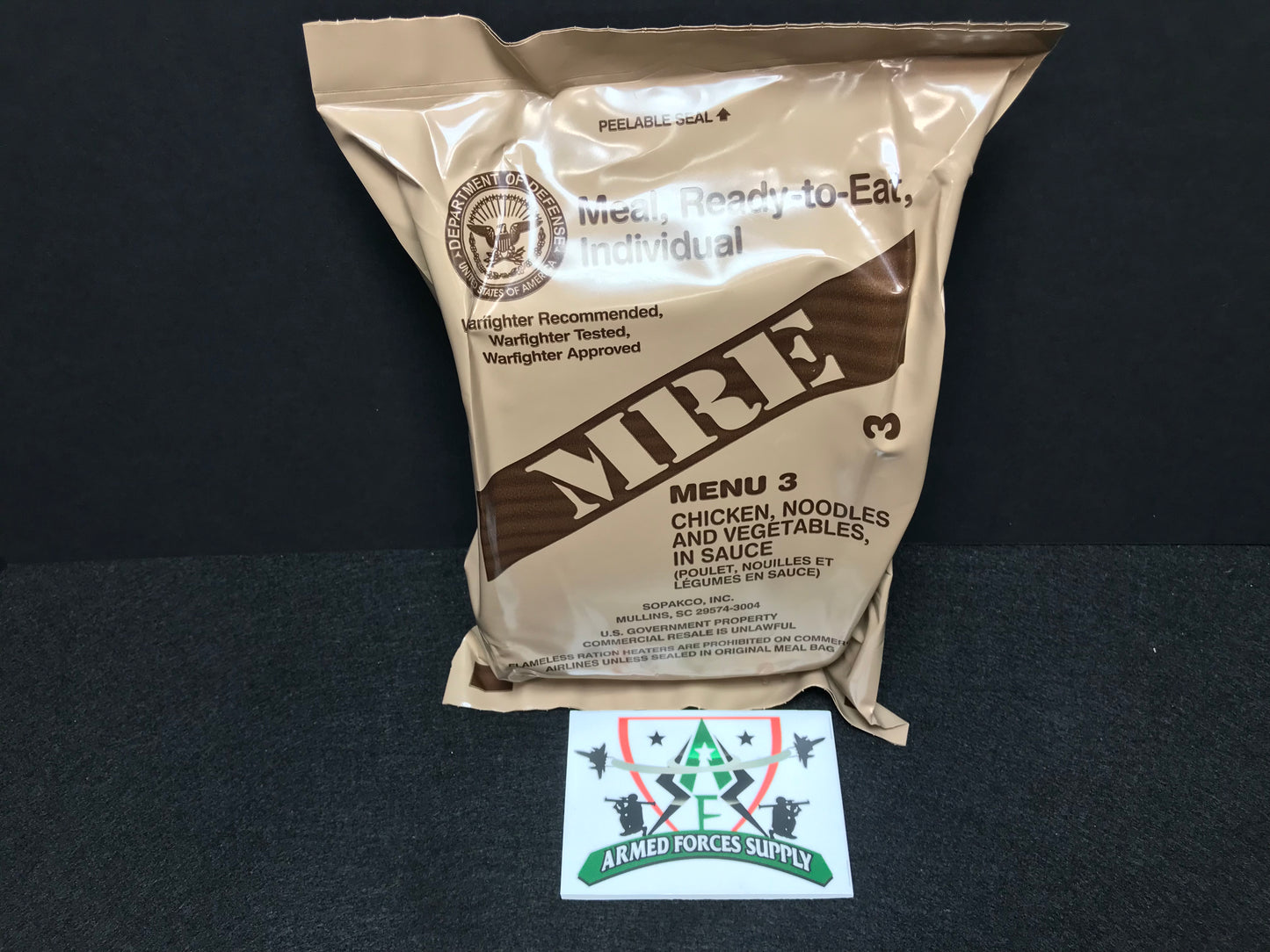CHICKEN, EGG NOODLES, AND VEGTABLES, IN SAUCE MRE