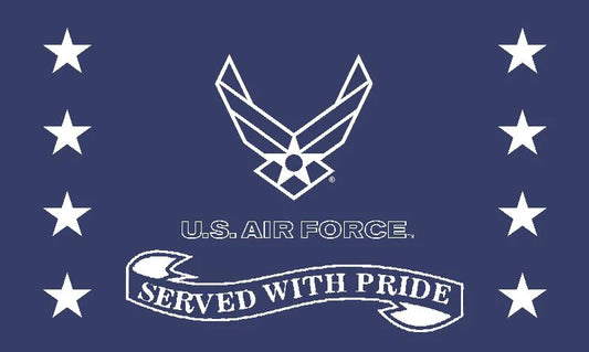 UNITED STATES AIR FORCE SERVED WTH PRIDE FLAG