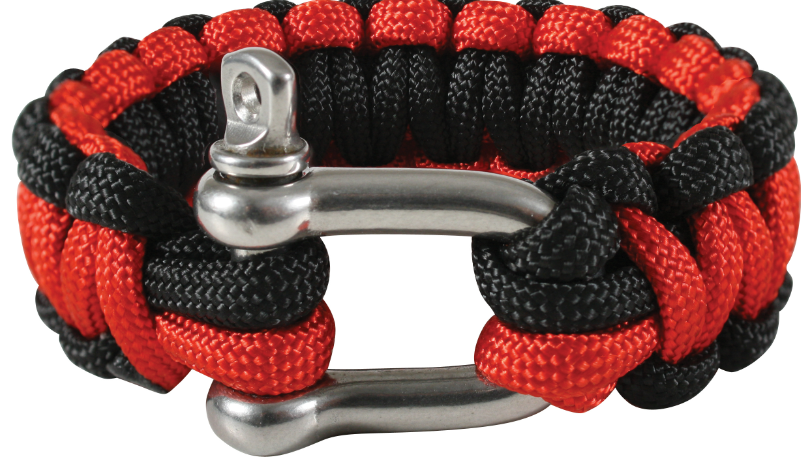 Thin Red Line Paracord Bracelet With D-Shackle
