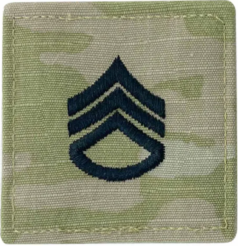 Army embroidered OCP rank insignia: Staff Sergeant