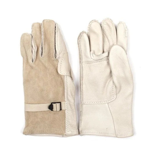 ARMY GRAY SUEDE GLOVES BARBED WIRE HANDLERS