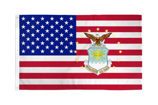 USA w/ Air Force Logo Flag 3x5ft