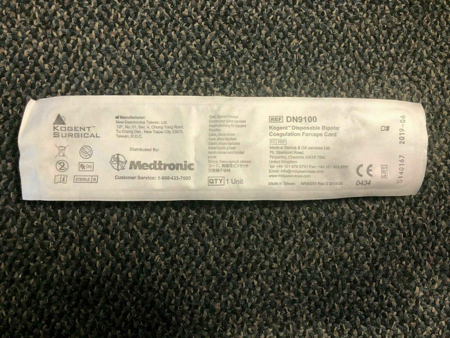 KOGENT SURGICAL BIPOLAR COAGULATED FORCEPS REPLACEMENT CORD MEDTRONIC MEDICAL