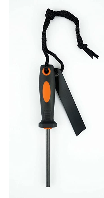 Flint and Striker with Rubber Grip Handle