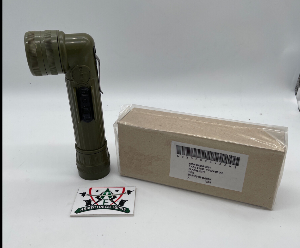 Genuine Issue Fulton Angle head Flashlight MX-991/U NSN#6230-00-264-8261