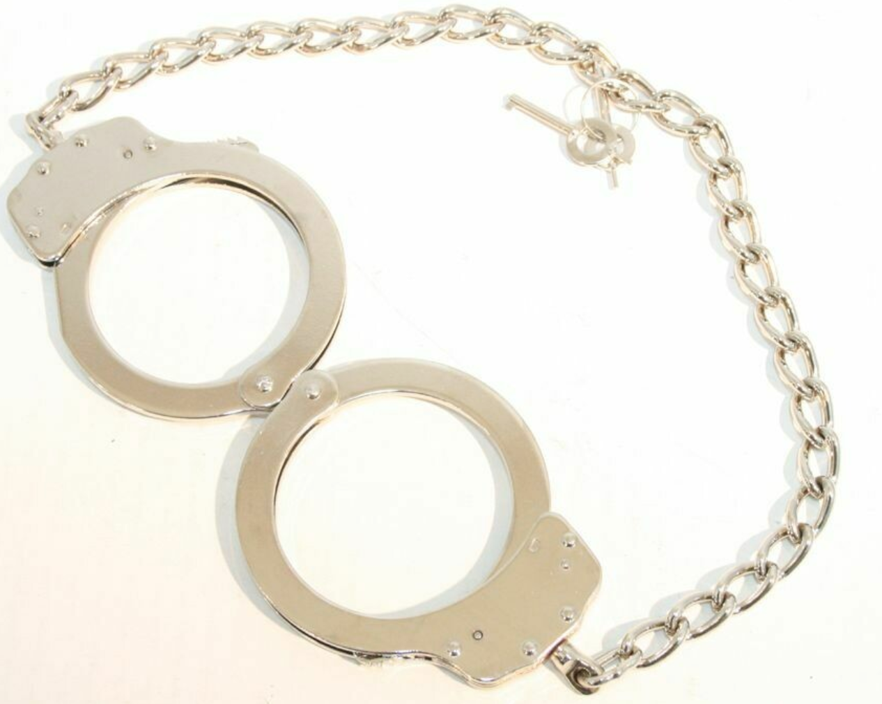 HEAVY-DUTY STEEL LEG CUFFS W/ TWO KEYS