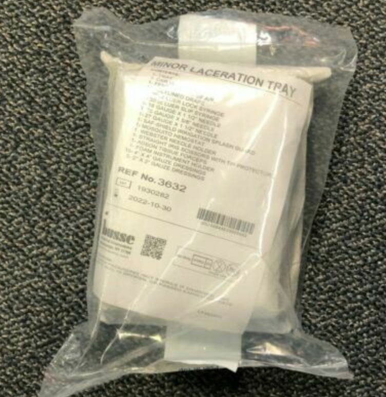BUSSE MEDICAL EMERGENCY MINOR LACERATION TRAY 10/22