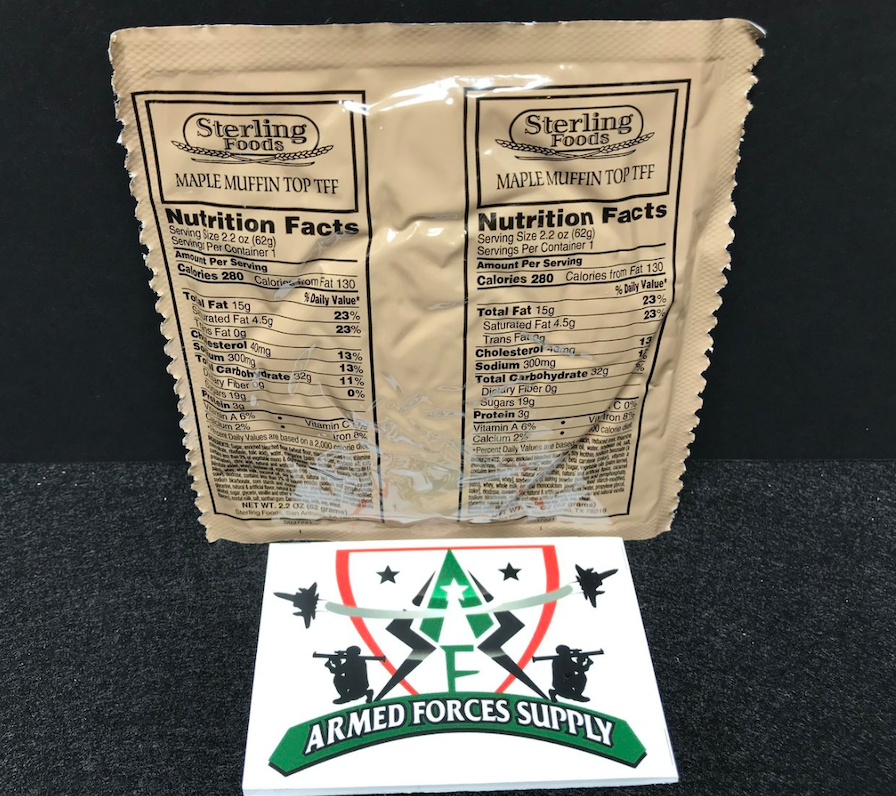 MILITARY MRE MRE'S DESSERT SNACK MAPLE MUFFIN TOP