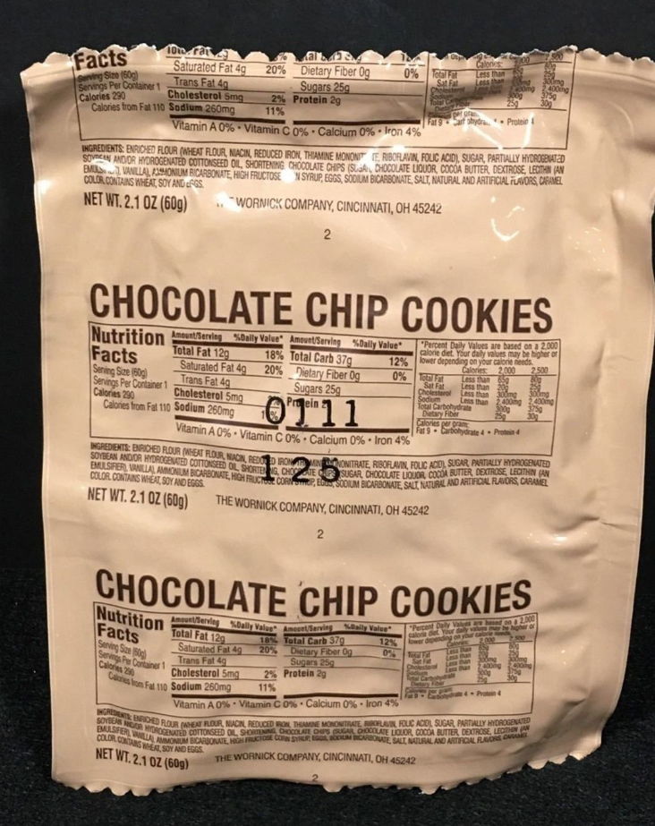 MILITARY MRE MRE'S DESSERT CHOCOLATE CHIP COOKIE