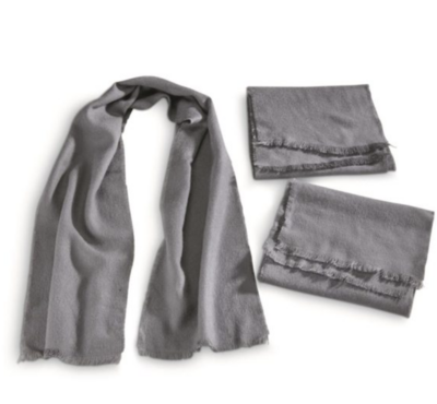 EAST GERMAN GREY WOOL SCARF USED