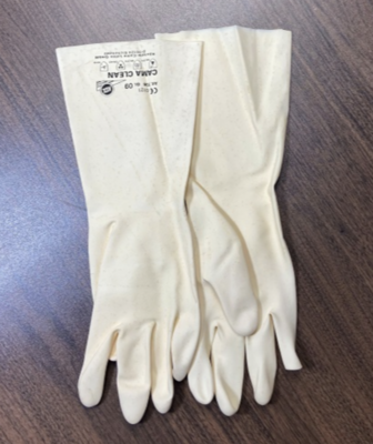 GERMAN OFF-WHITE RUBBER GLOVES LIKE NEW