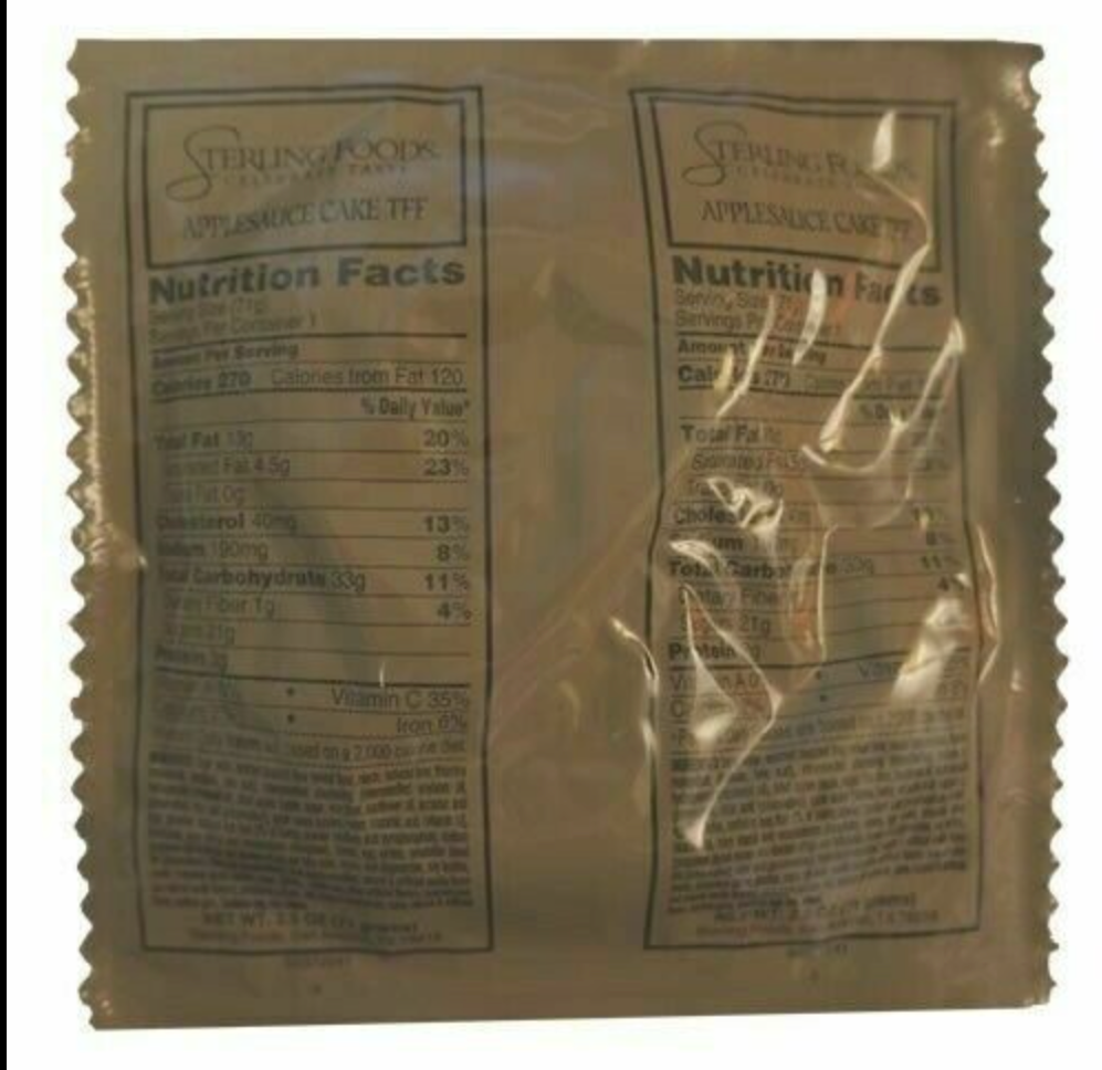 MILITARY MRE APPLESAUCE POUND CAKE