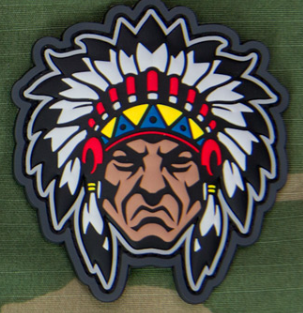 NATIVE AMERICAN WARRIOR HEAD PVC MORALE PATCH