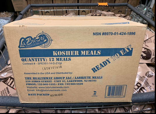 CASE OF 12 KOSHER MRE'S