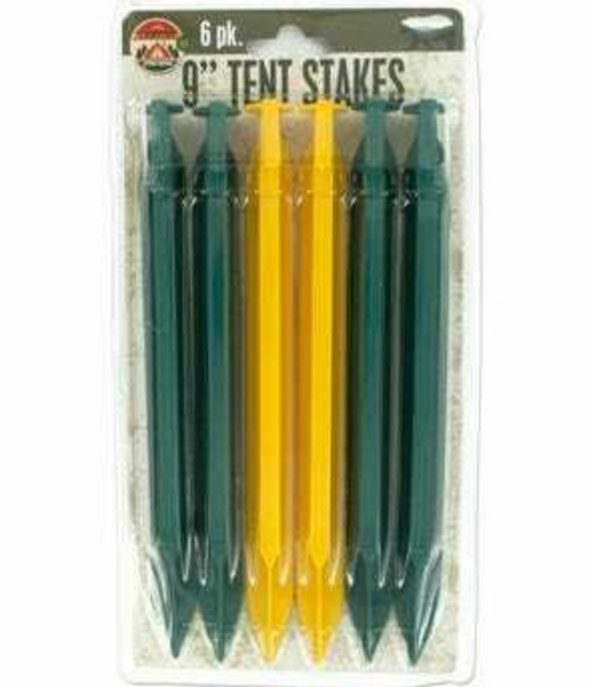 6 PC PLASTIC TENT STAKES