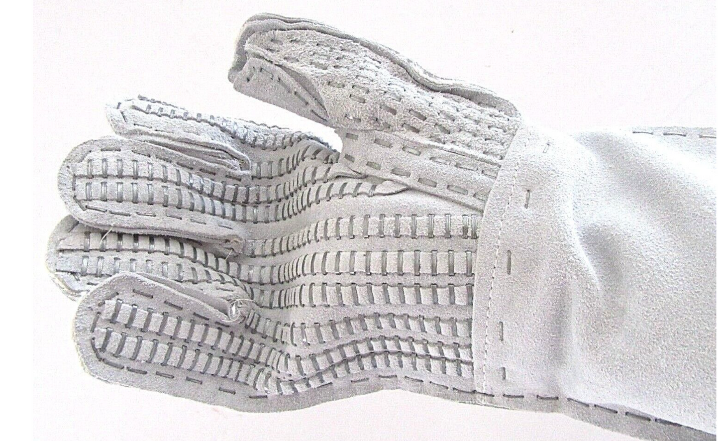 ARMY GRAY SUEDE GLOVES BARBED WIRE HANDLERS