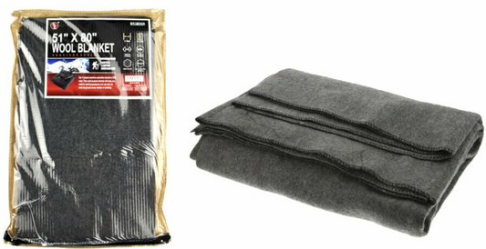 51" X 80" GREY 50% WOOL BLANKET