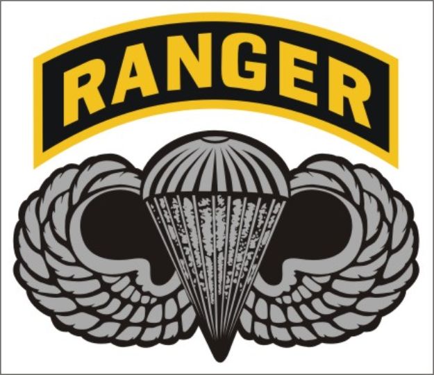 Mylar Decal - Parachutist Badge with Ranger Arc