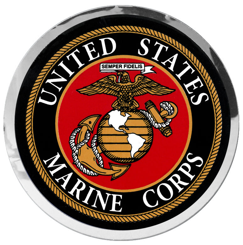 Silver Reflective Sticker - Marine Corps Crest