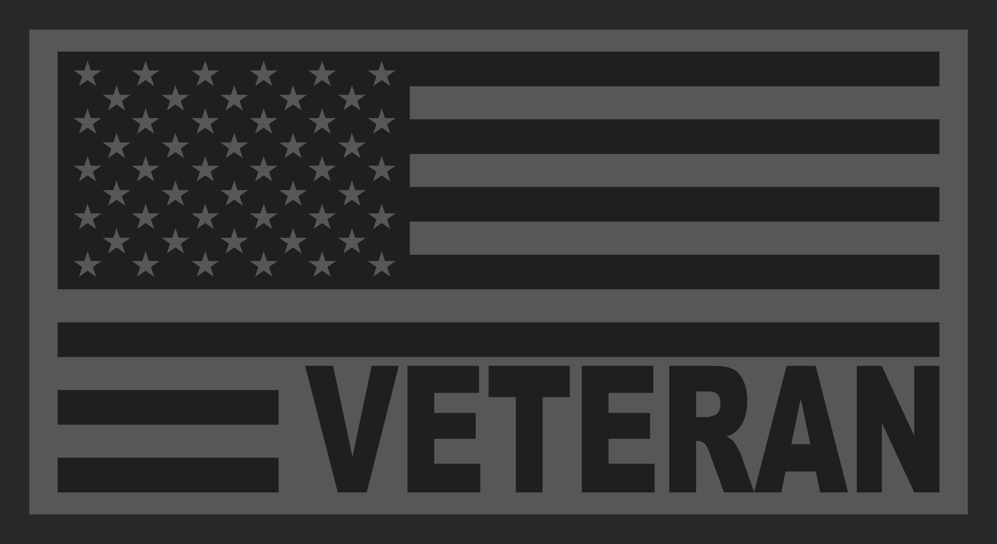 Sticker - VETERAN within Grey American Flag
