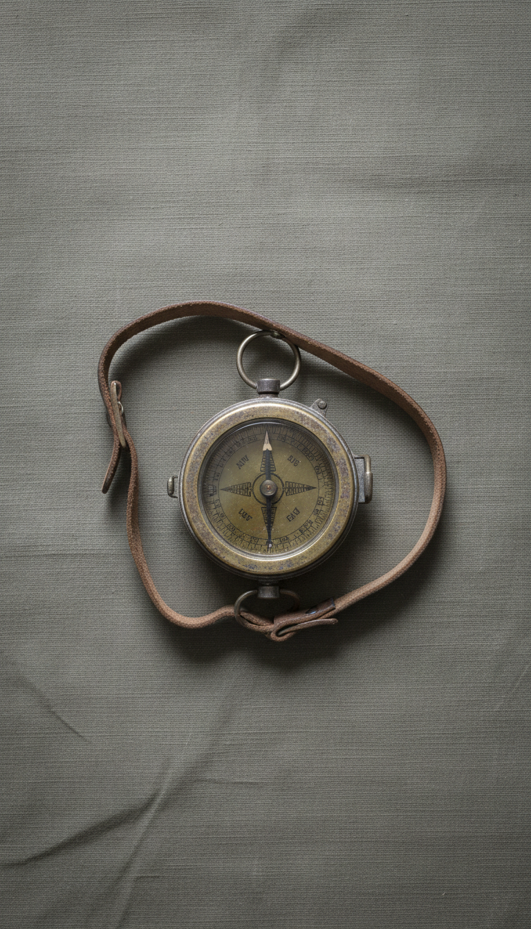 Vintage Military Compass Brass Case