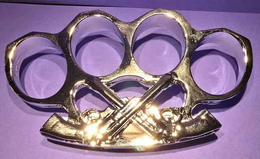 SILVER REVOLVER BRASS KNUCKLES