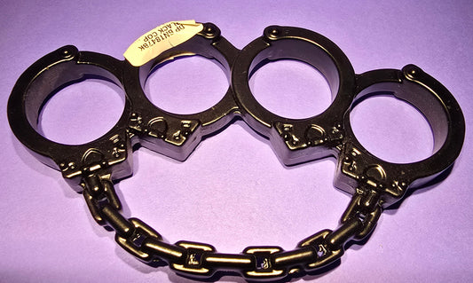 BLACK HANDCUFF BRASS KNUCKLES