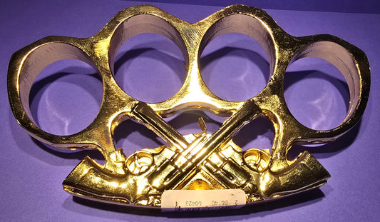 GOLD REVOLVER BRASS KNUCKLES