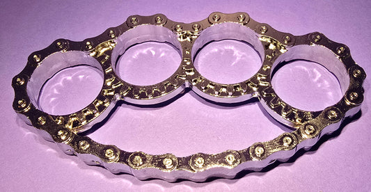 SILVER BIKE CHAIN BRASS KNUCKLE
