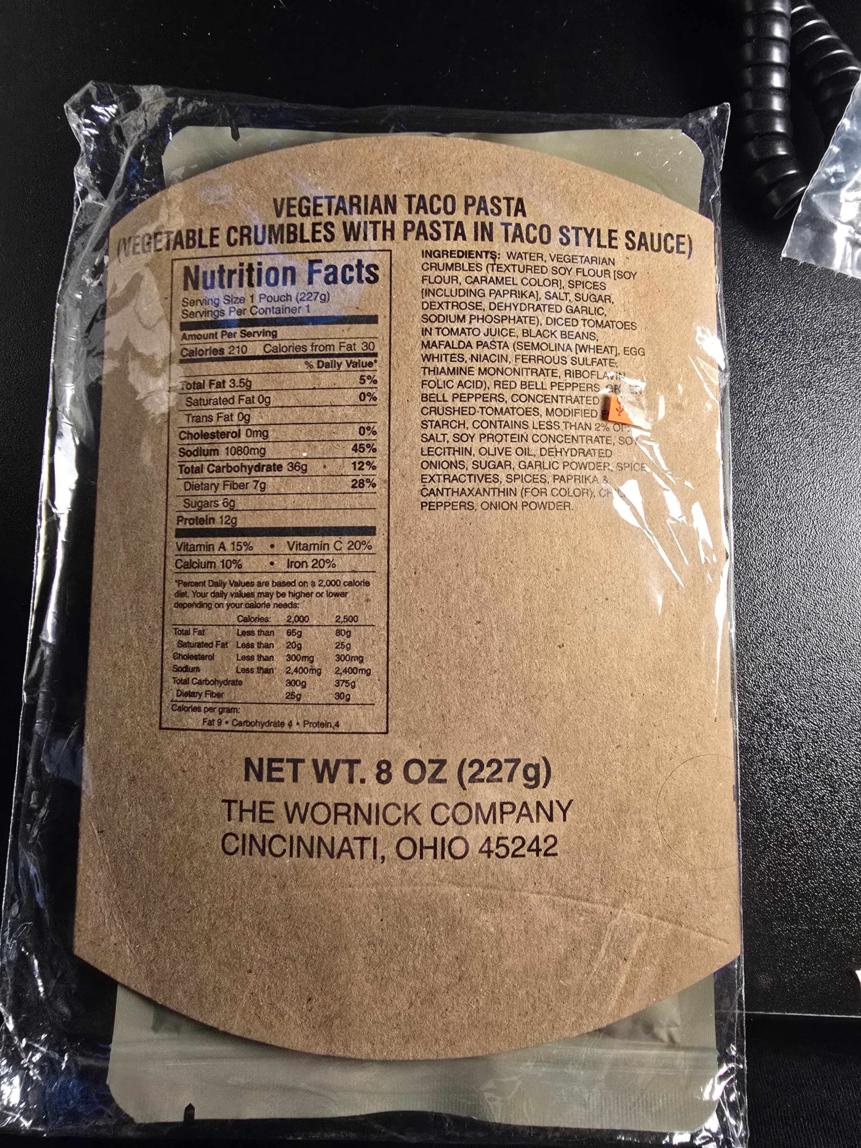 VEGATARIAN TACO PASTA ENTREE