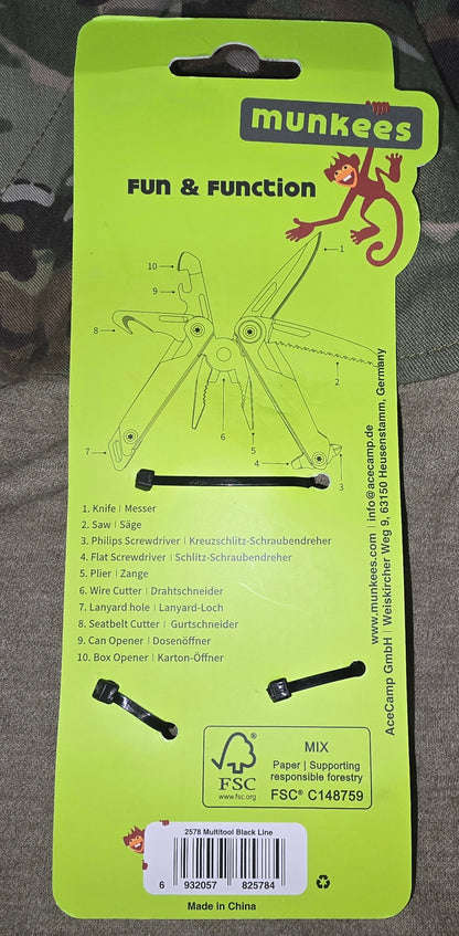 Munkees Multitool Black Line