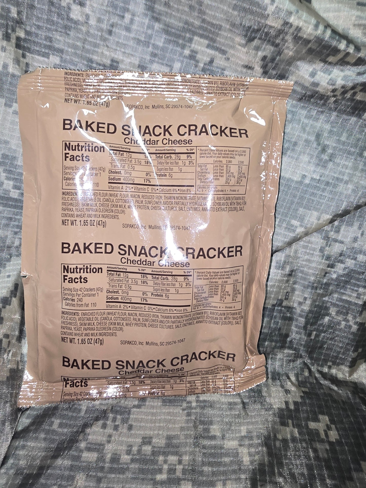 Military MRE Cheddar Cheese Baked Snack Crackers
