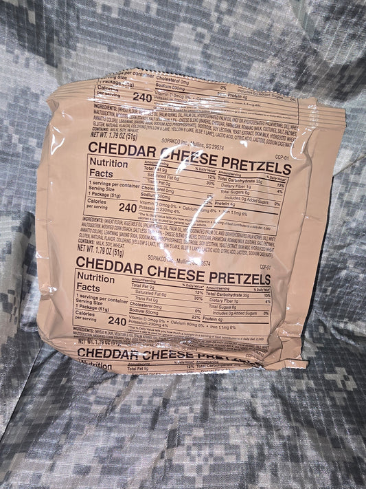 Military MRE Cheddar Cheese Pretzels