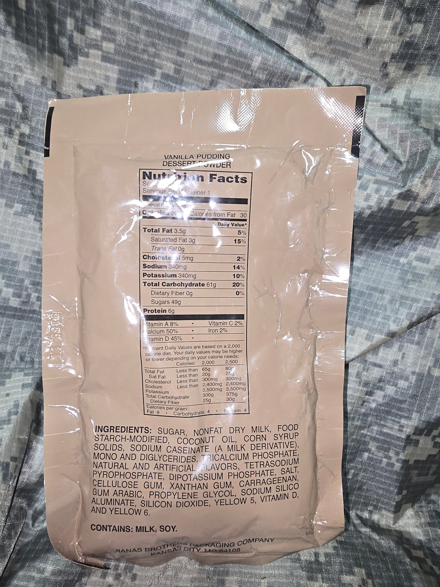 Vanilla Pudding MRE