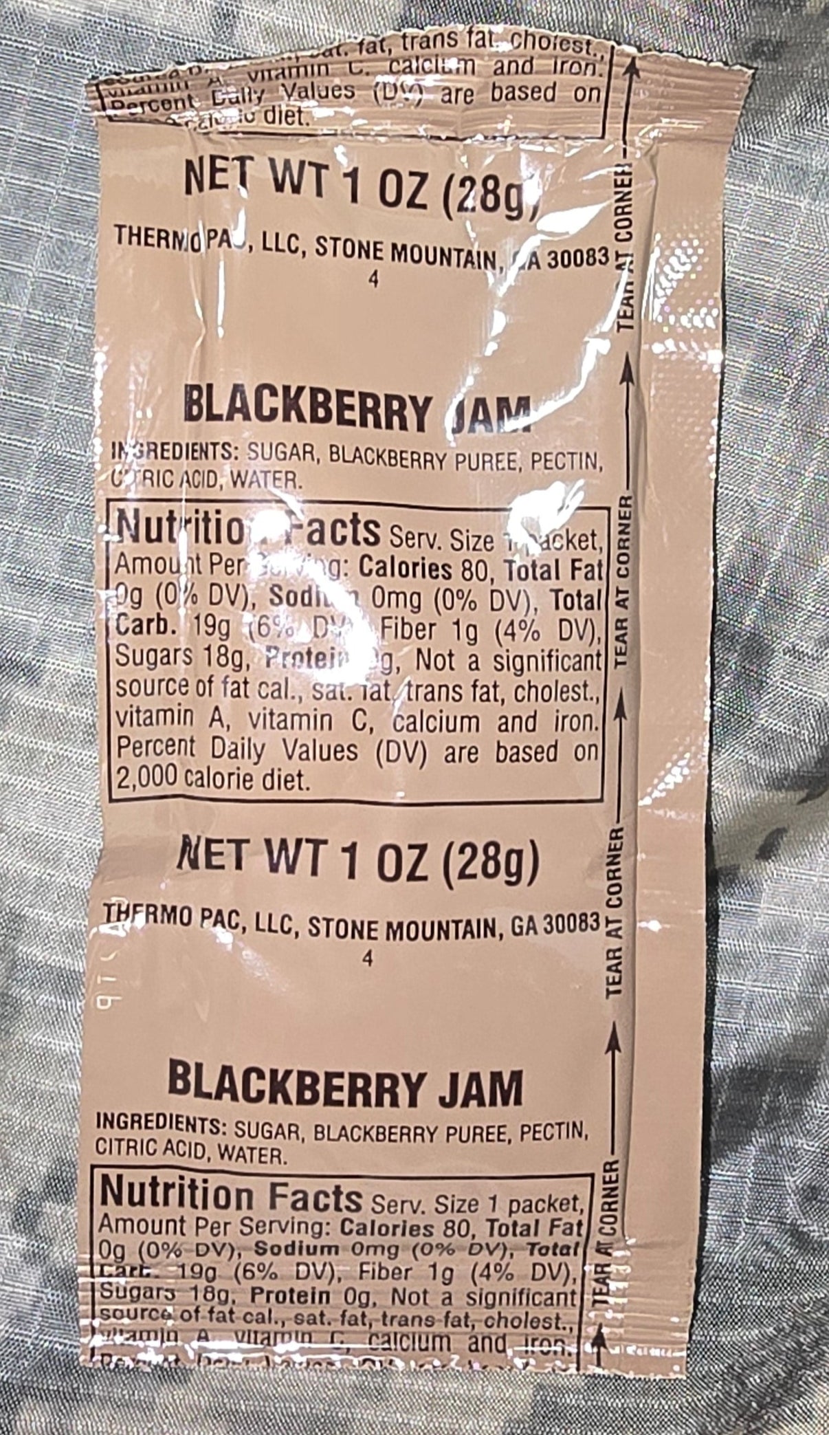 Military MRE Blackberry Jam