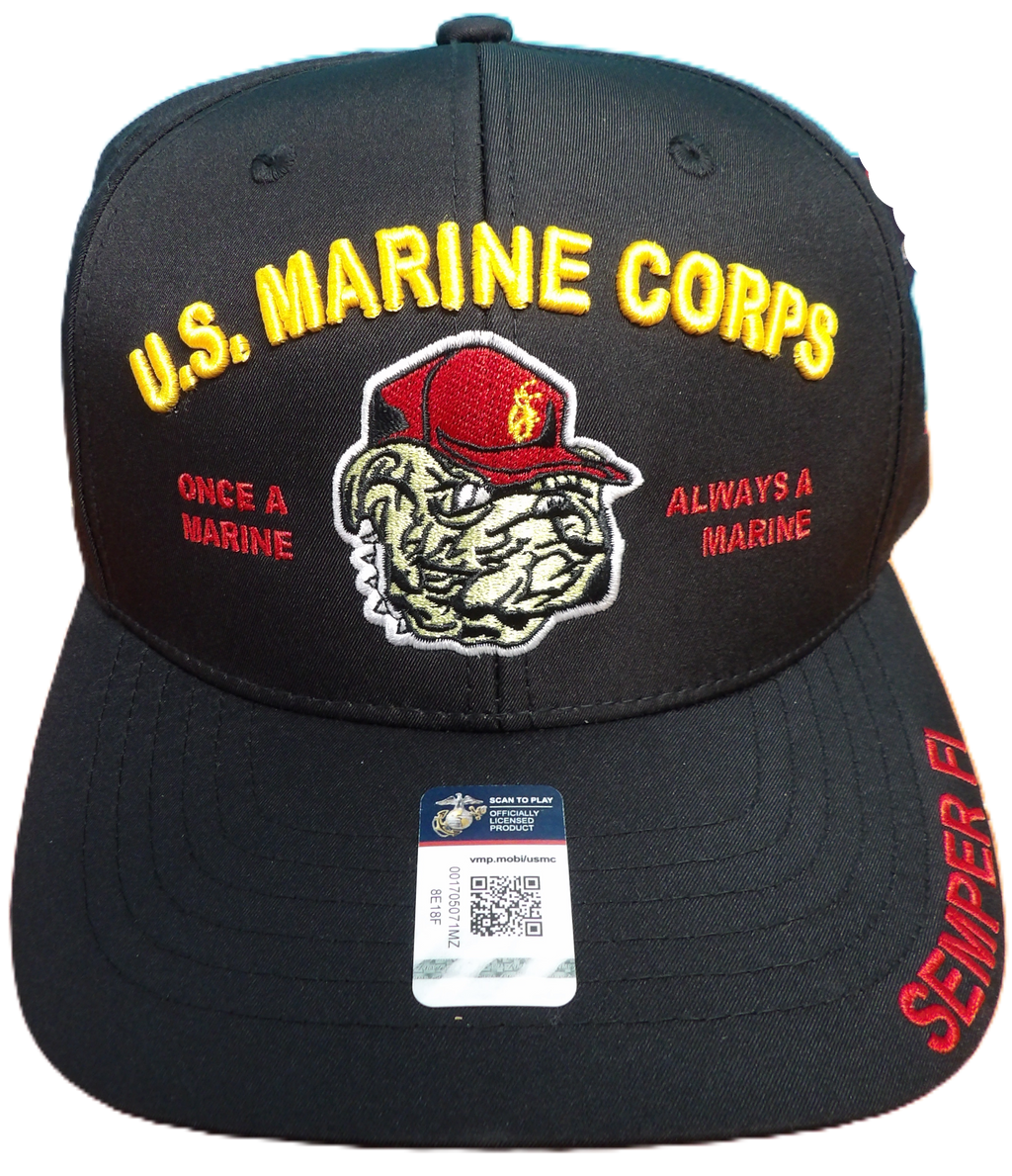 ONCE A MARINE, ALWAYS A MARINE. USMC BULLDOG CAP